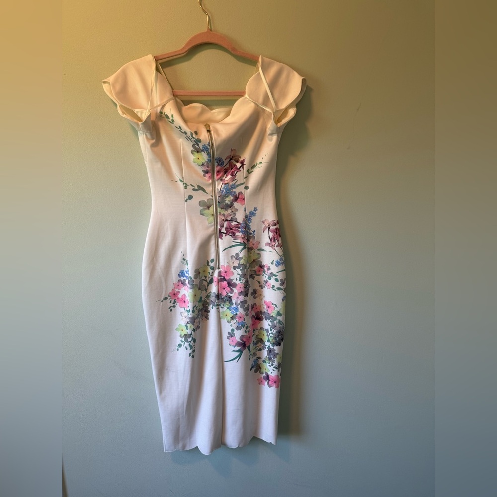 Ted Baker Trixiy Pergola Floral Off the Shoulder Sheath Dress - Picture 5 of 9